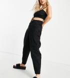 Missguided Petite Tapered Jeans With Seam Detail In Black