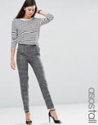 Asos Tall Cigarette Pant In Texture With Belt - Multi