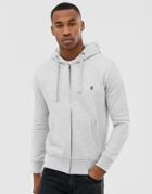 French Connection Logo Zip Through Hoodie-gray