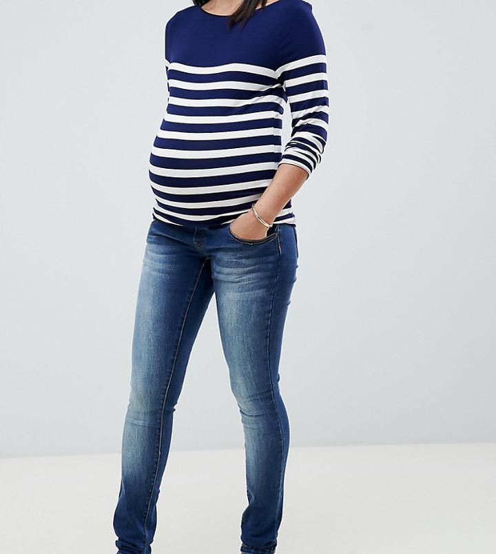 Mama. Licious Under The Bump Slim Jean - Blue