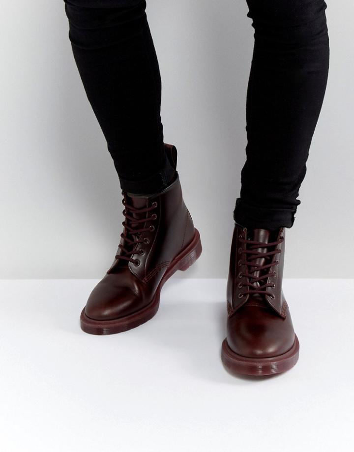 Dr Martens 101 Br 6 Eye Color Block Boots - Red
