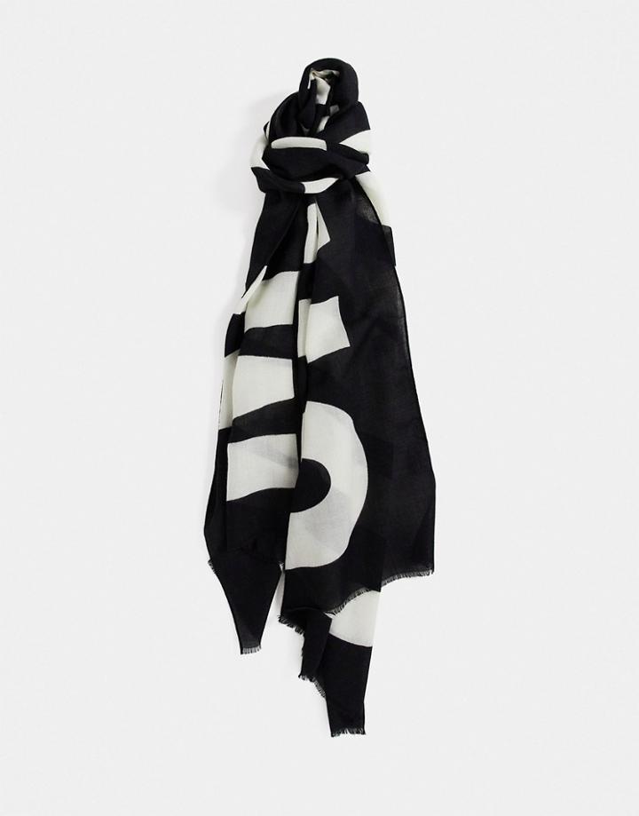 Moschino Large Logo Scarf In Black