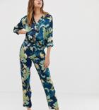 River Island Pyjama Pants In Blue Print - Blue