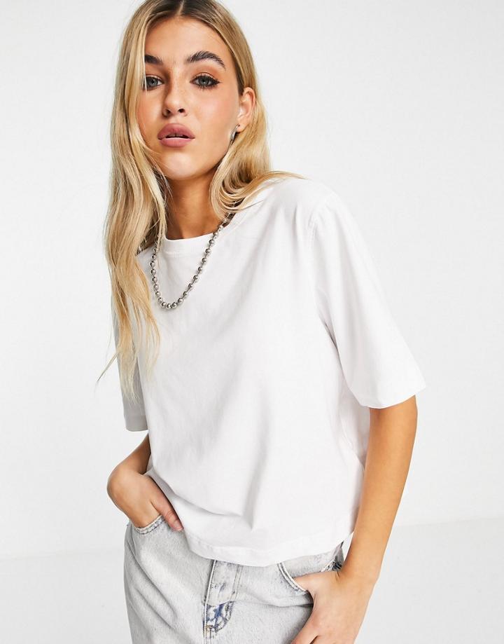 Weekday Trish Organic Cotton Modern Boxy T-shirt In White