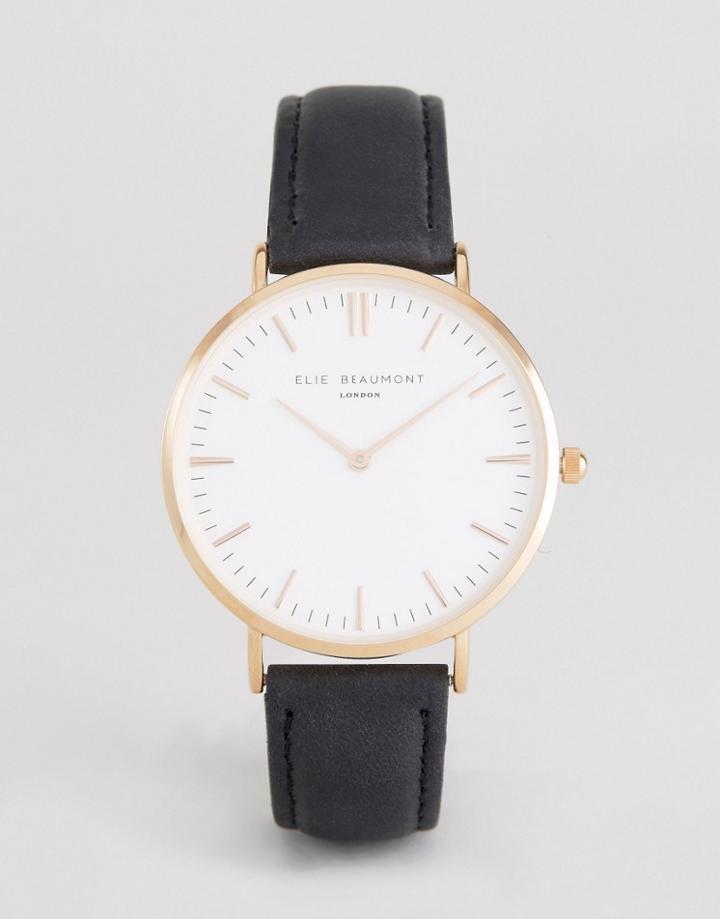 Elie Beaumont Black Watch With Clear Face - Black