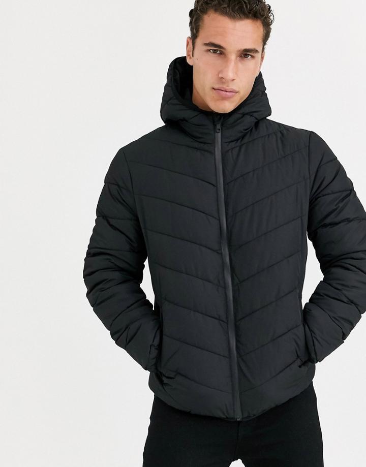 New Look Puffer Jacket In Black
