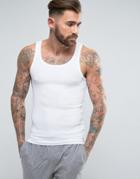 Boss By Hugo Boss Rib Tank In Slim Fit - White