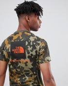 The North Face Red Box T-shirt In Macrofleck Print - Green