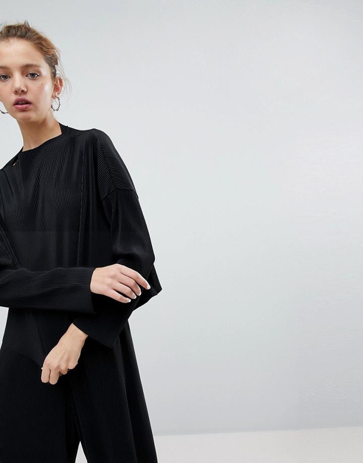 Weekday Pleated Top - Black