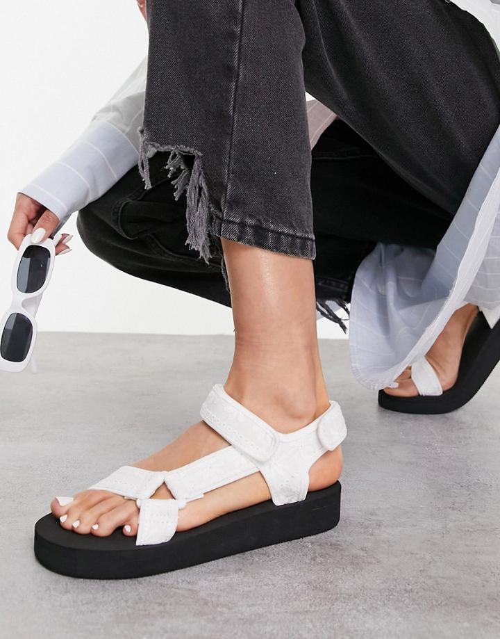 Asos Design Fix Up Sporty Sandals In White
