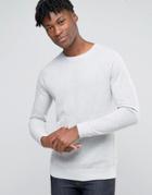 Esprit Textured Raglan Sweater With Jersey Sleeves - Gray