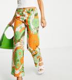 Reclaimed Vintage Inspired Pants In Retro Floral Print - Part Of A Set-multi