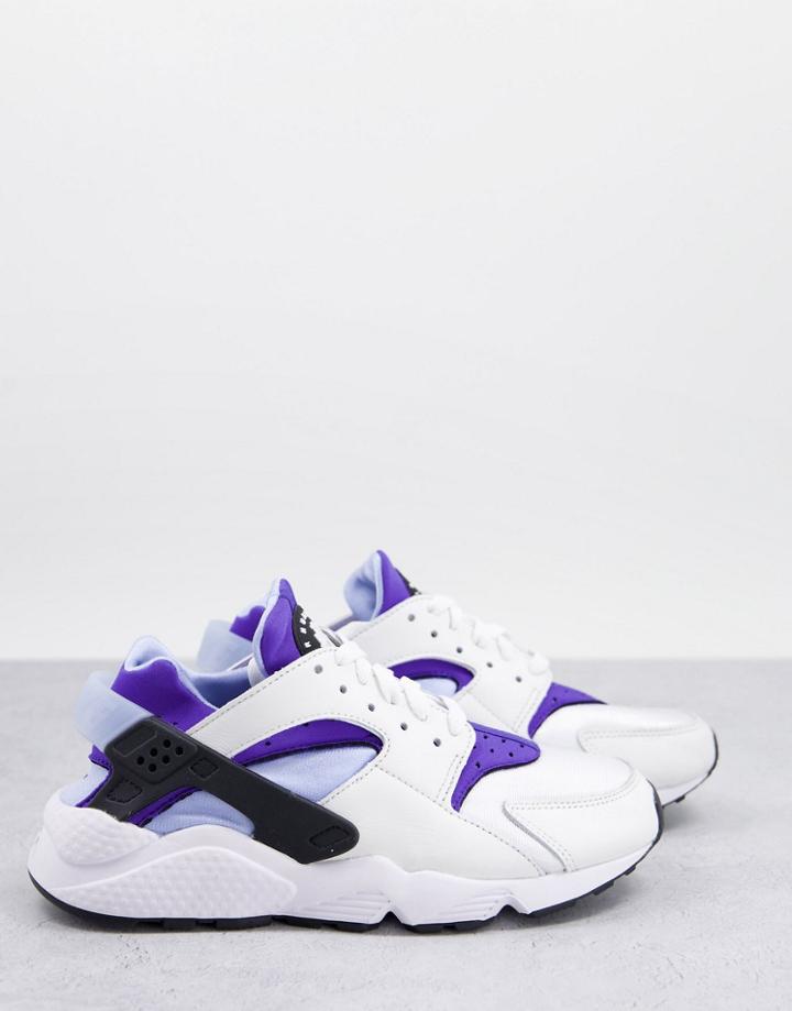 Nike Air Huarache Sneakers In White And Blue