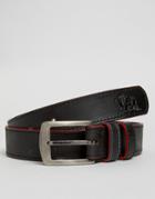Bellfield Leather Belt With Contrast Inner - Black