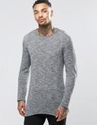 Diesel K-extorum Longline Sweater Loose Marl Knit - Black