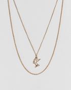 Asos Vintage Style Nefertiti Multirow Necklace - Gold
