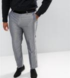 Asos Design Plus Slim Tuxedo Suit Pants In Silver Leopard Print - Silver