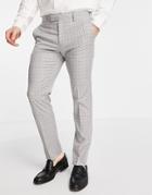 River Island Skinny Suit Pants In Mini Gray Check