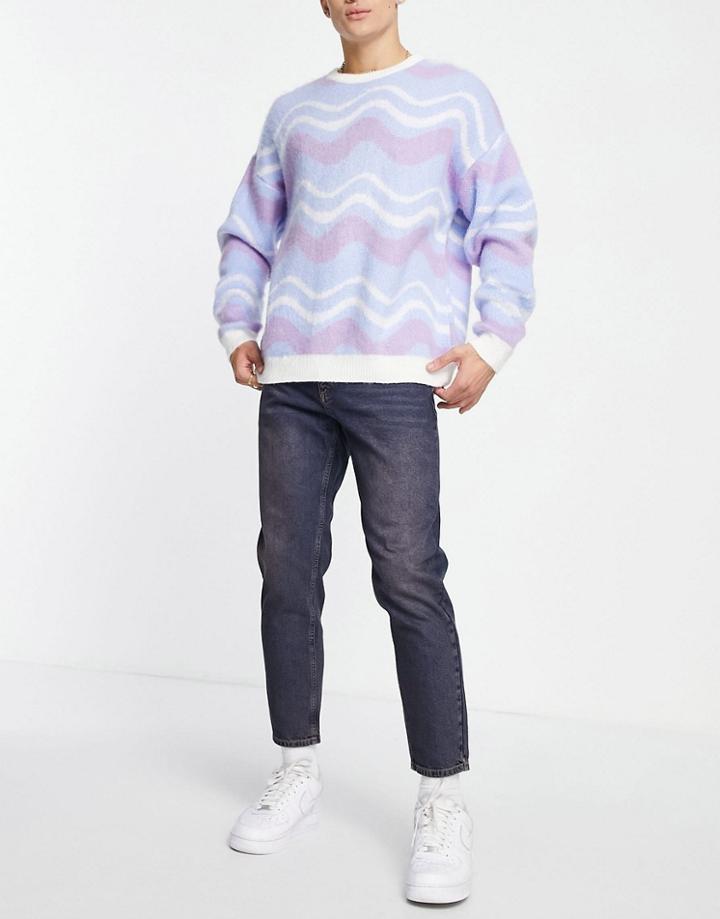 Asos Design Classic Rigid Jeans In Purple Tint-blues