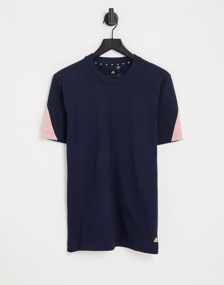 Adidas Sportstyle Well Being T-shirt In Navy