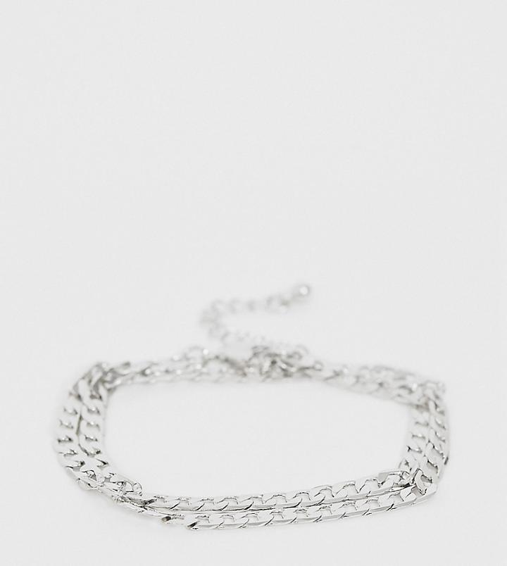 Designb Double Wrap Chain Bracelet In Silver - Silver
