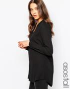 Asos Tall Collarless Soft Longline Tunic - Ivory $50.00