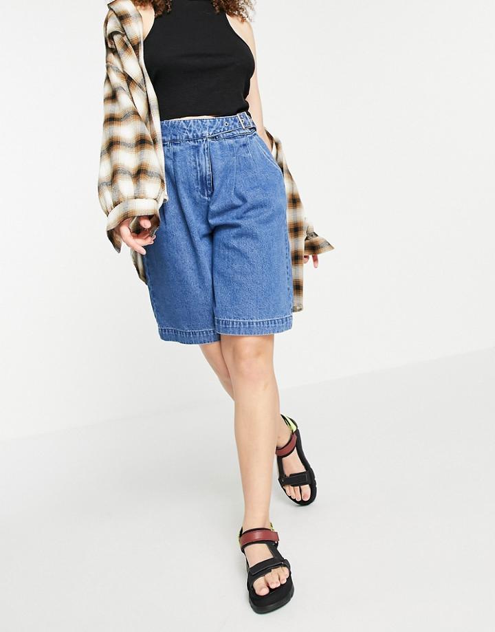 Vero Moda High Waisted City Shorts In Blue-blues