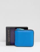 Smith And Canova Zip Round Leather Wallet - Blue