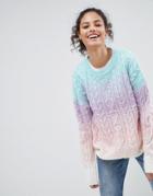 Asos Chunky Sweater In Ombre - Multi