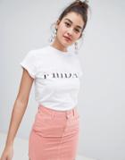 Asos Design T-shirt With Friday Print - White