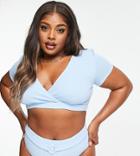 Peek & Beau Curve Exclusive High Waist Bikini Bottom In Seersucker Gingham-multi