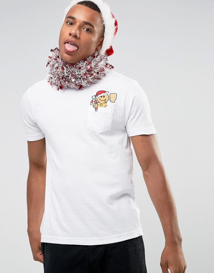 Brave Sould Holidays Ginger Bread Pocket T-shirt - White