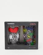 Typo X Kei Haring Pack Of 2 Pint Glasses-multi