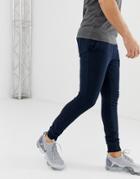 Asos Design Super Skinny Sweatpants In Navy - Navy