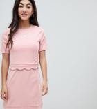 Asos Design Petite Scalloped Hem Mini Dress With Crop Top - Pink