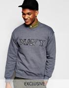 Reclaimed Vintage Sweatshirt With Bandana Applique - Gray