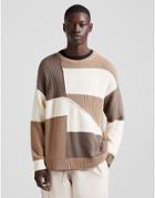Bershka Oversized Knitted Sweater In Brown