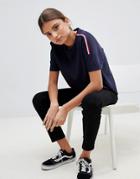 Noisy May Magic Raglan T-shirt With Sports Tape Sleeves - Navy