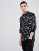 Hugo Slim Fit Voodoo All Over Print Shirt In Black - Black