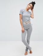 Moschino Logo Waistband Leggings - Gray