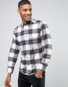 Esprit Regular Fit Long Sleeve Check Flannel Shirt - Beige