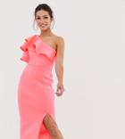 True Violet Exclusive One Shoulder Frill Dress