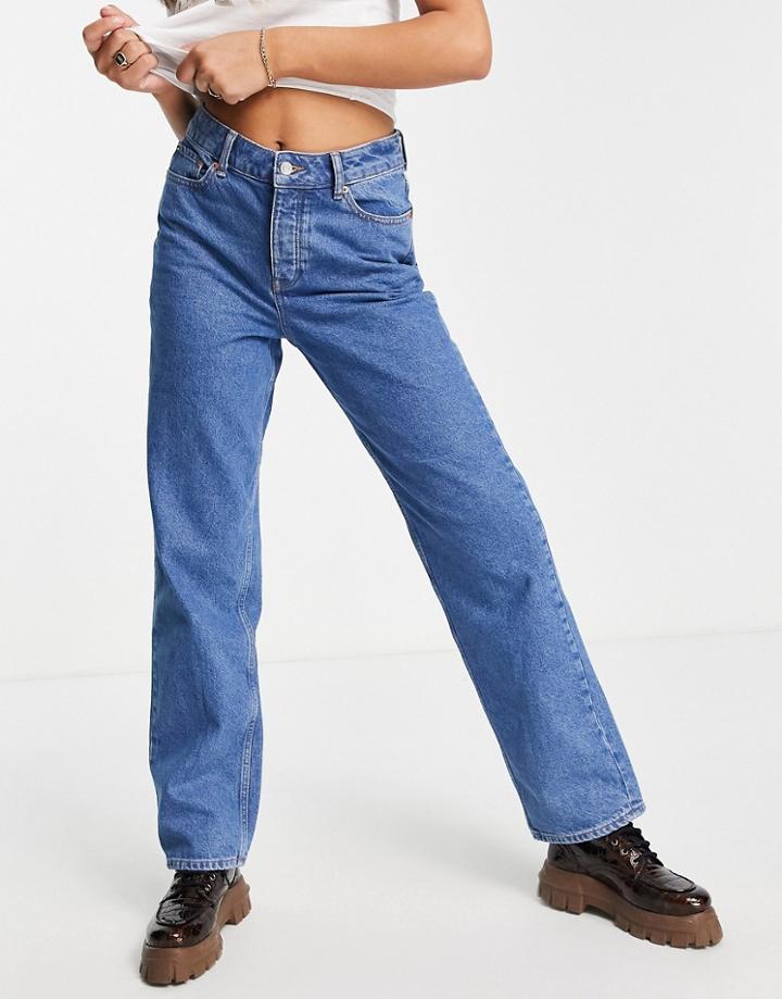 Jjxx Seville Dad Jeans In Mid Wash Blue-blues