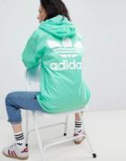 Adidas Originals Nova Oversized Three Stripe Pullover Jacket In Green - Green