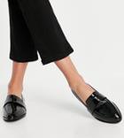 Raid Wide Fit Norah Flat Shoes In Black Patent