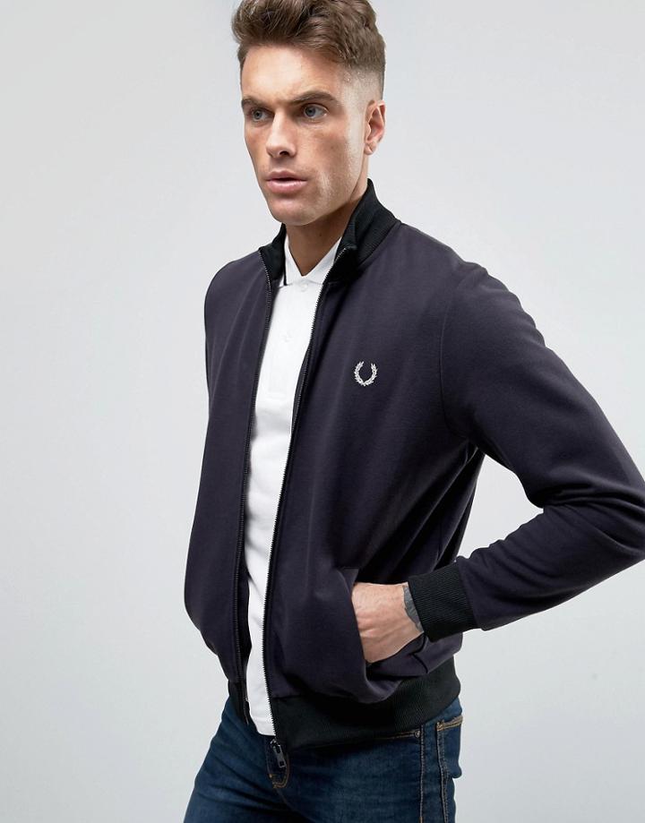 Fred Perry Reissues Track Jacket Reversed Tricot In Navy - Navy