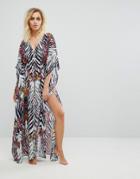 Pia Rossini Maxi Drawstring Caftan - Multi