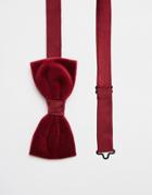 Noose & Monkey Velvet Bow Tie - Red