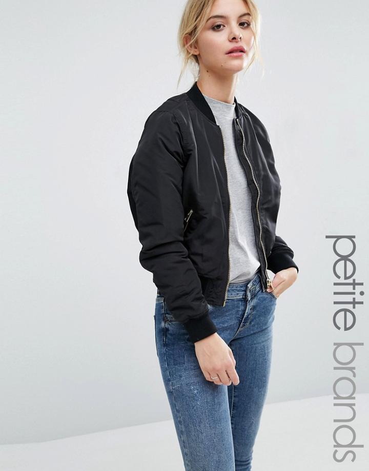Vero Moda Tall Zip Bomber Jacket - Black