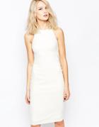 Little Mistress Racer Front Midi Dress - White